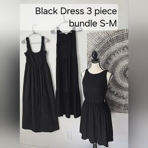 Elegant Black Sleeveless Dresses. 3 Piece Bundle S/M (Oversized Maxis)